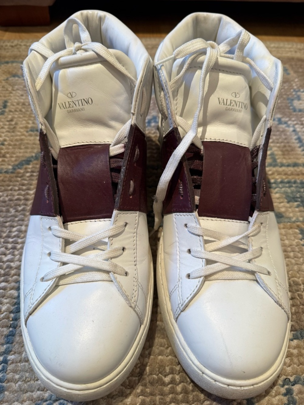 Valentino Garavani Open Low-Top Sneakers - Burgundy Stripe